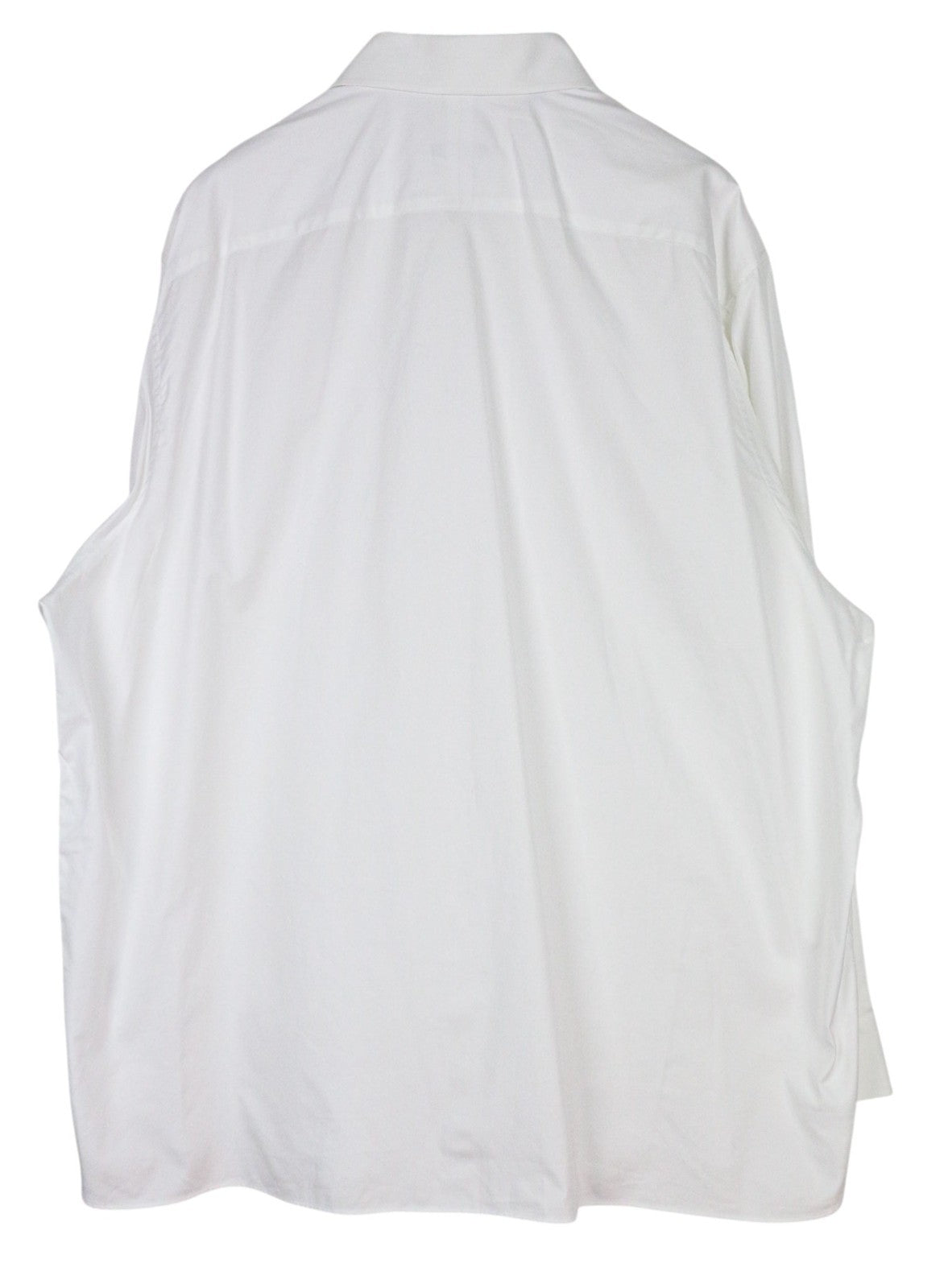 SUITSUPPLY Men Shirt 50/19 3/4 White Pure Cotton Long Sleeved Button-Up Twill