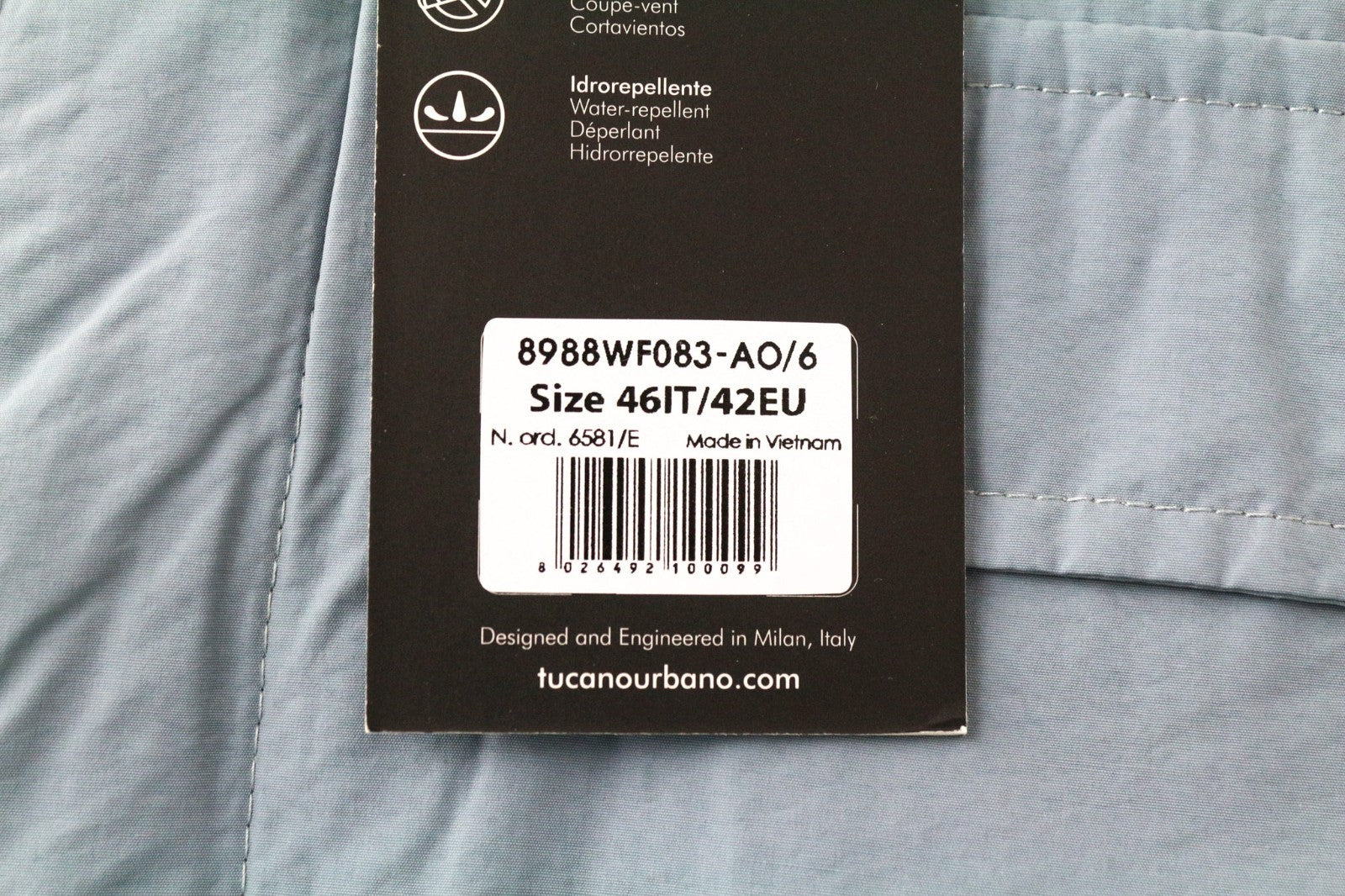 TUCANO URBANO Albertina Women Jacket XL Grey Blue Cotton Blend Windbreaker