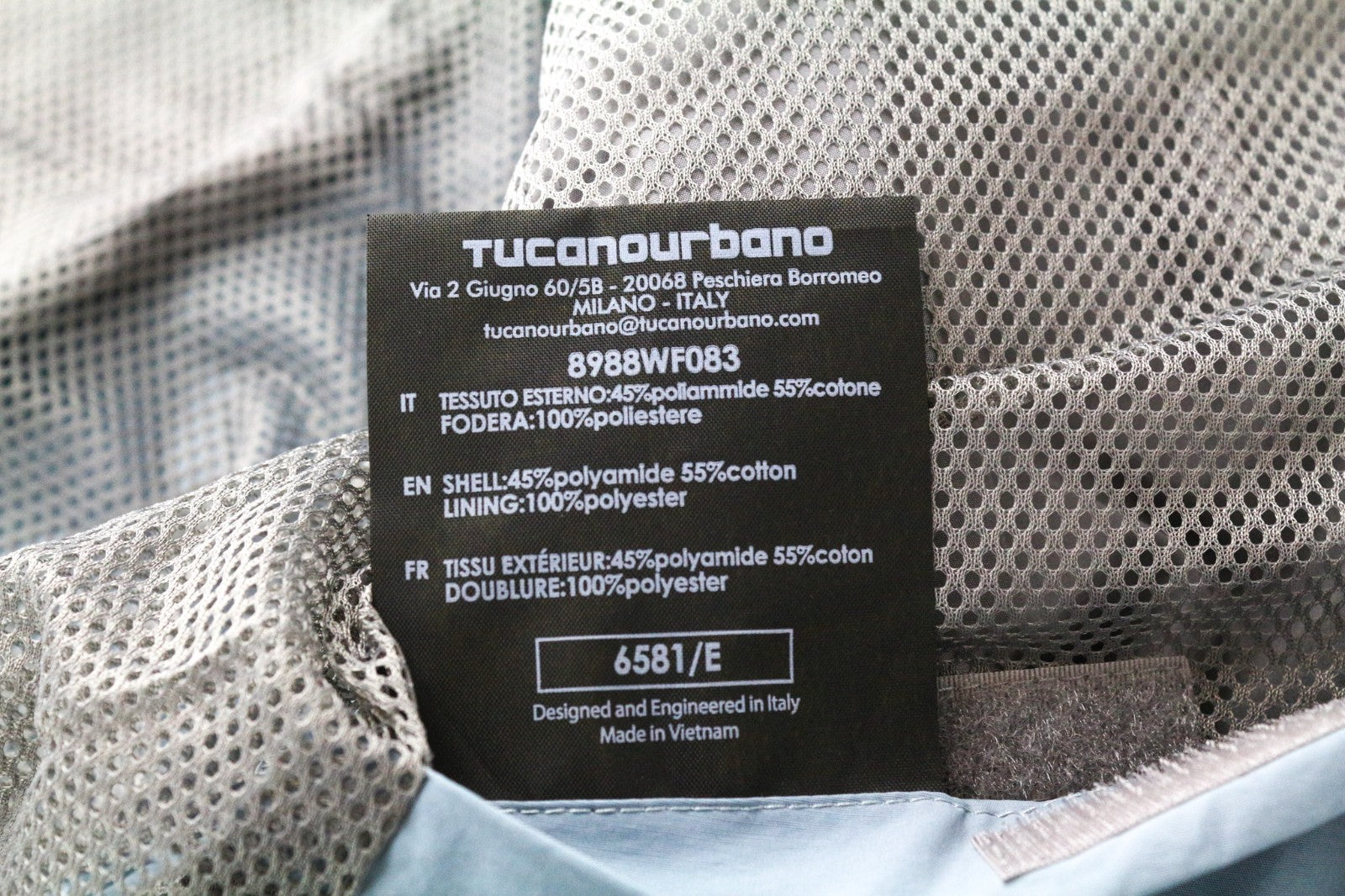 TUCANO URBANO Albertina Women Jacket XL Grey Blue Cotton Blend Windbreaker