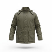 TUCANO URBANO Angus Men Jacket L Brown Cotton Blend Armour Pocket Hooded Moto