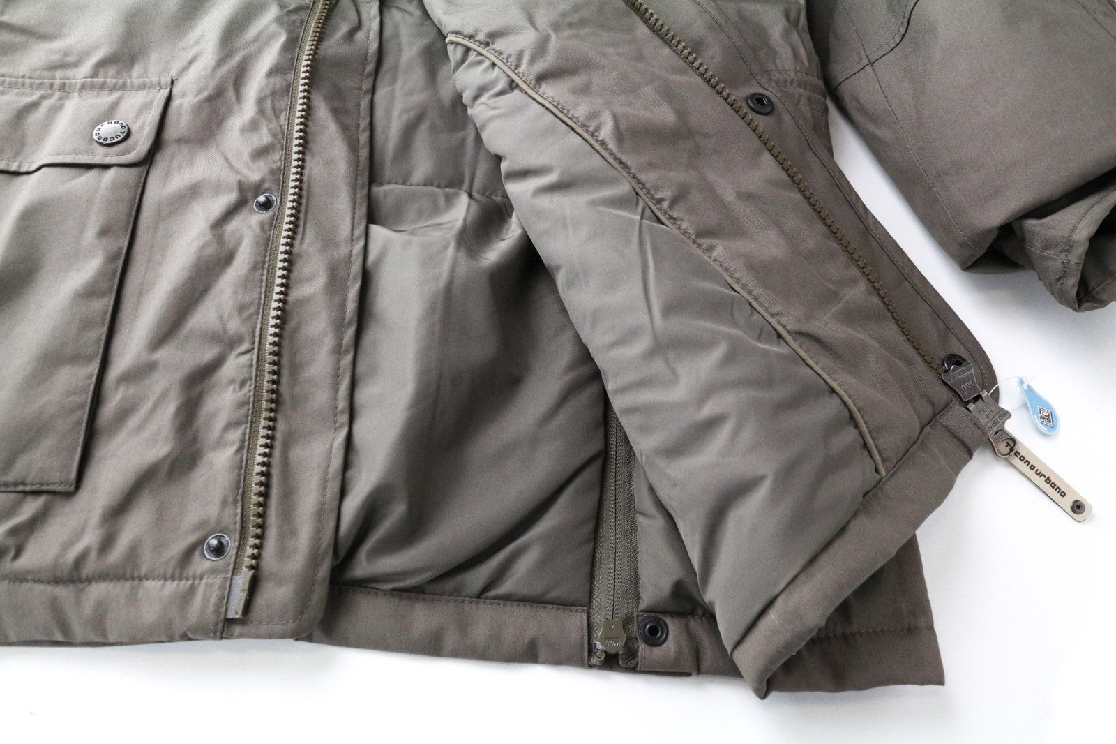 TUCANO URBANO Angus Men Jacket L Brown Cotton Blend Armour Pocket Hooded Moto