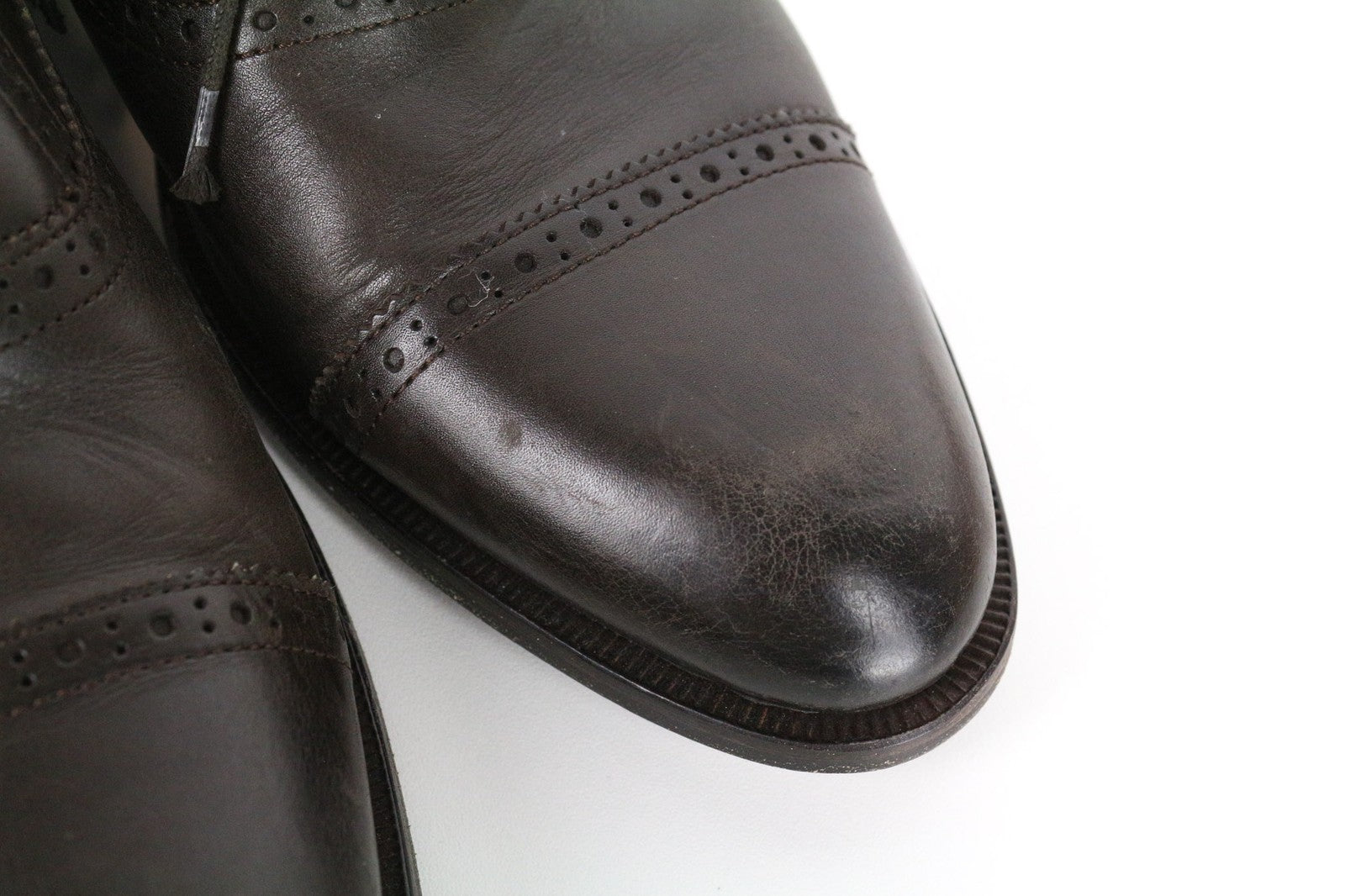 SUITSUPPLY Men Formal Shoes EU42 Brown Genuine Leather Low-Top Laced Classic