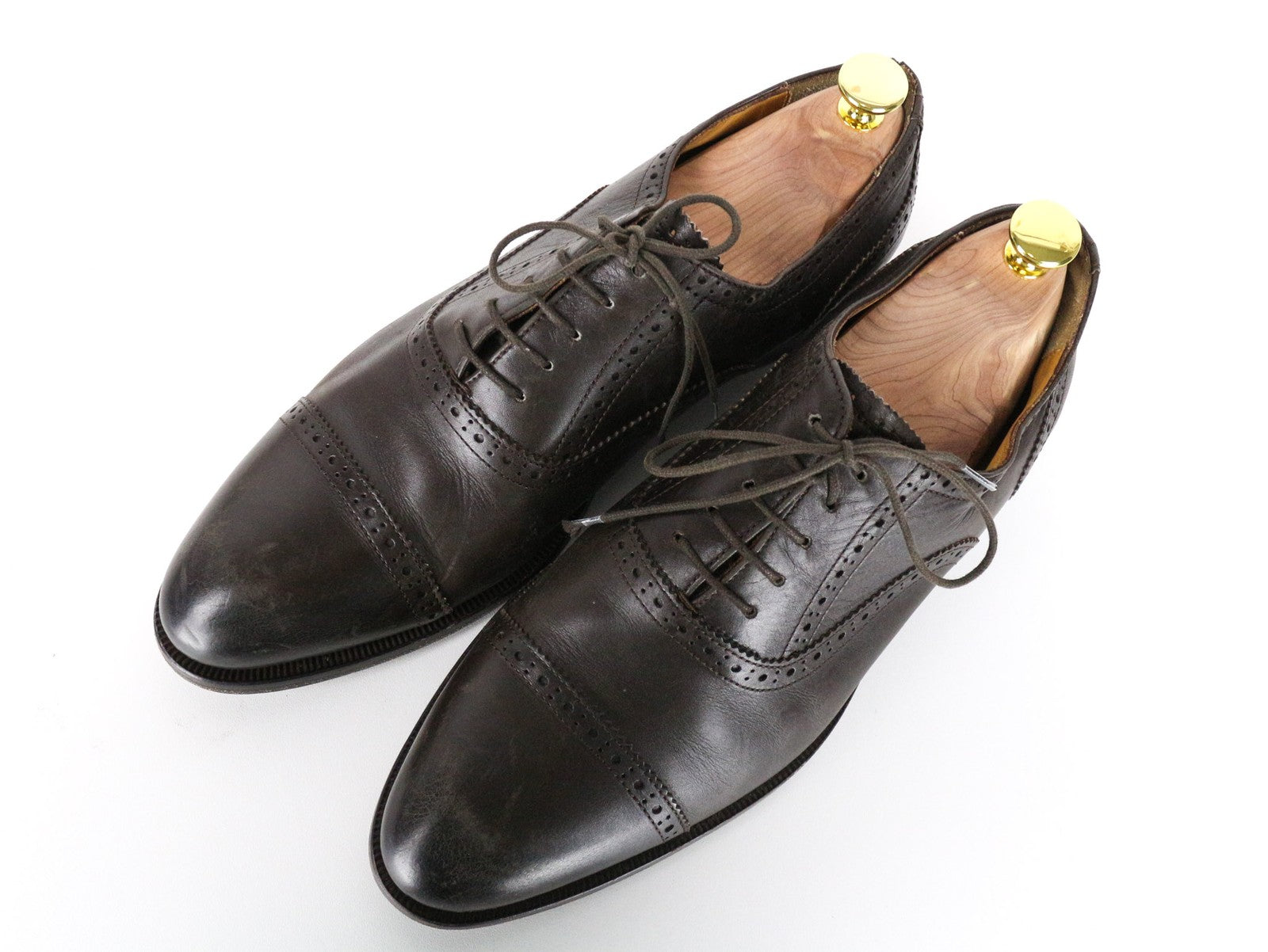 SUITSUPPLY Men Formal Shoes EU42 Brown Genuine Leather Low-Top Laced Classic