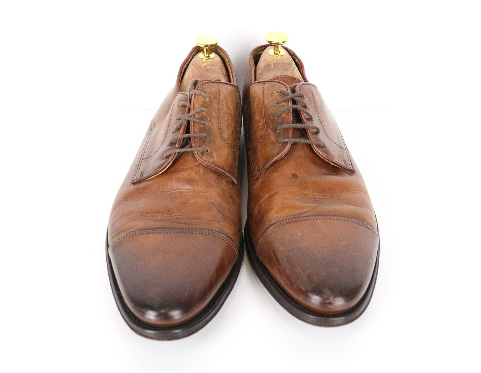 SUITSUPPLY Men Formal Shoes EU43.5 Mid Brown Genuine Leather Low-Top Classic