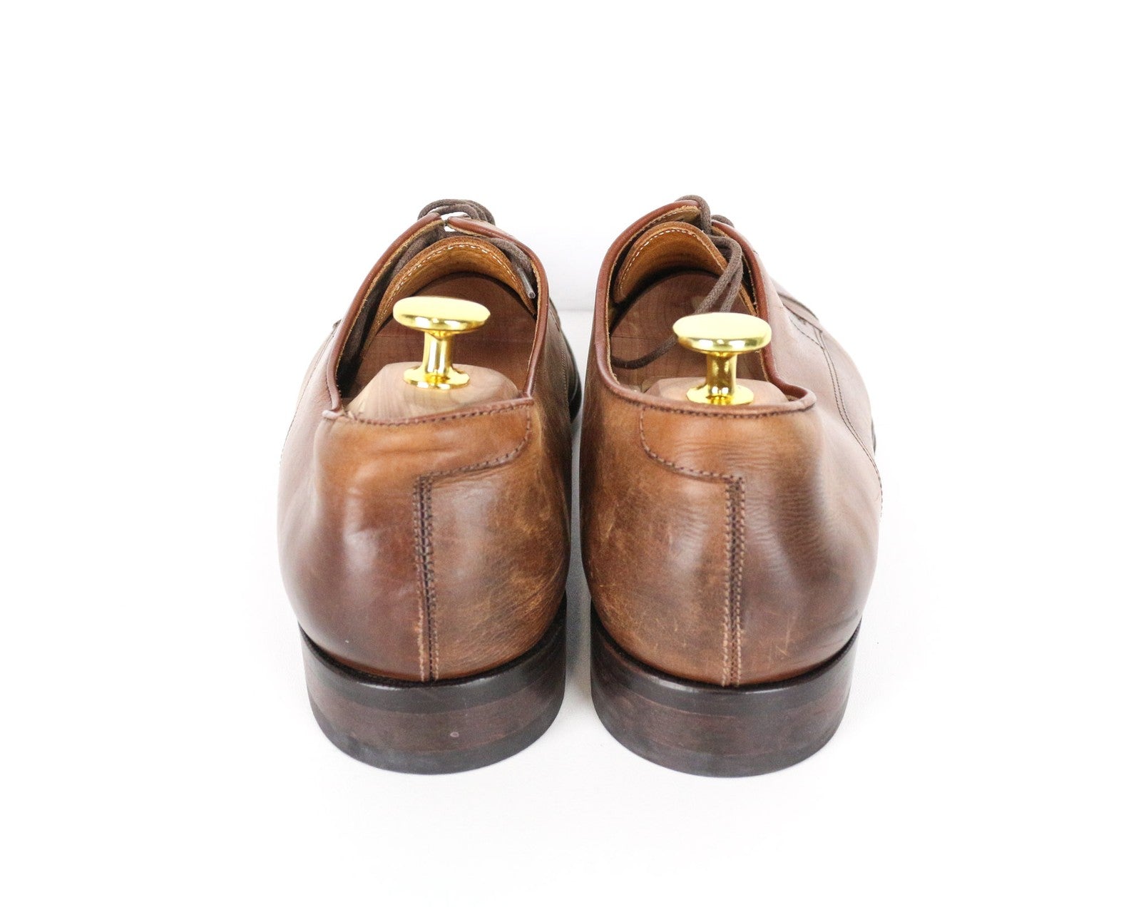 SUITSUPPLY Men Formal Shoes EU43.5 Mid Brown Genuine Leather Low-Top Classic