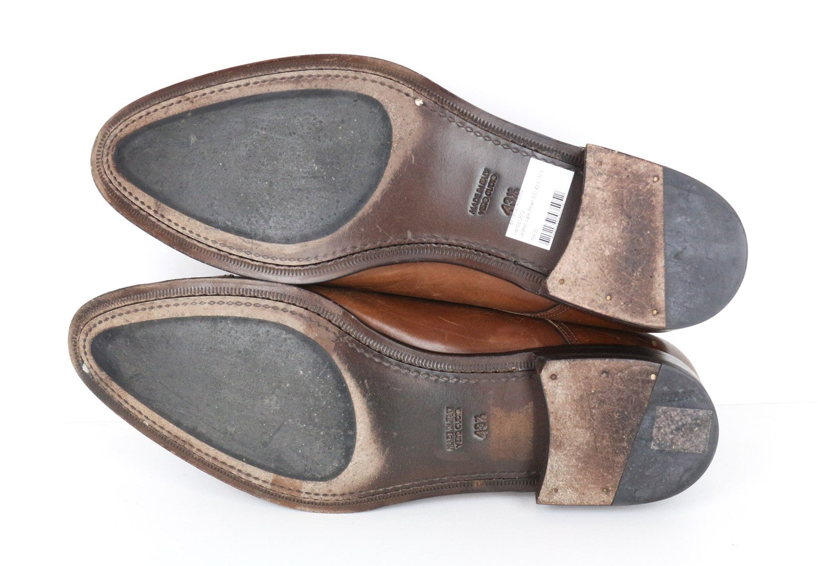 SUITSUPPLY Men Formal Shoes EU43.5 Mid Brown Genuine Leather Low-Top Classic