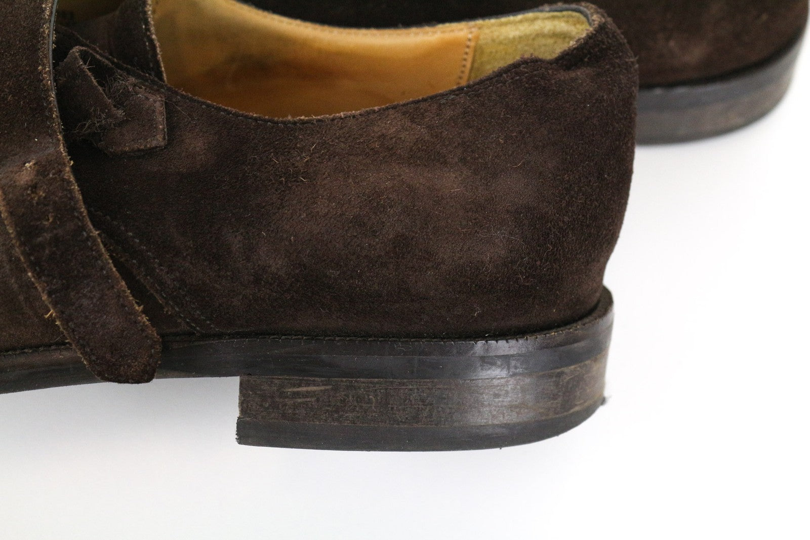SUITSUPPLY Men Formal Shoes EU43 Brown Suede Leather Classic Double Buckle