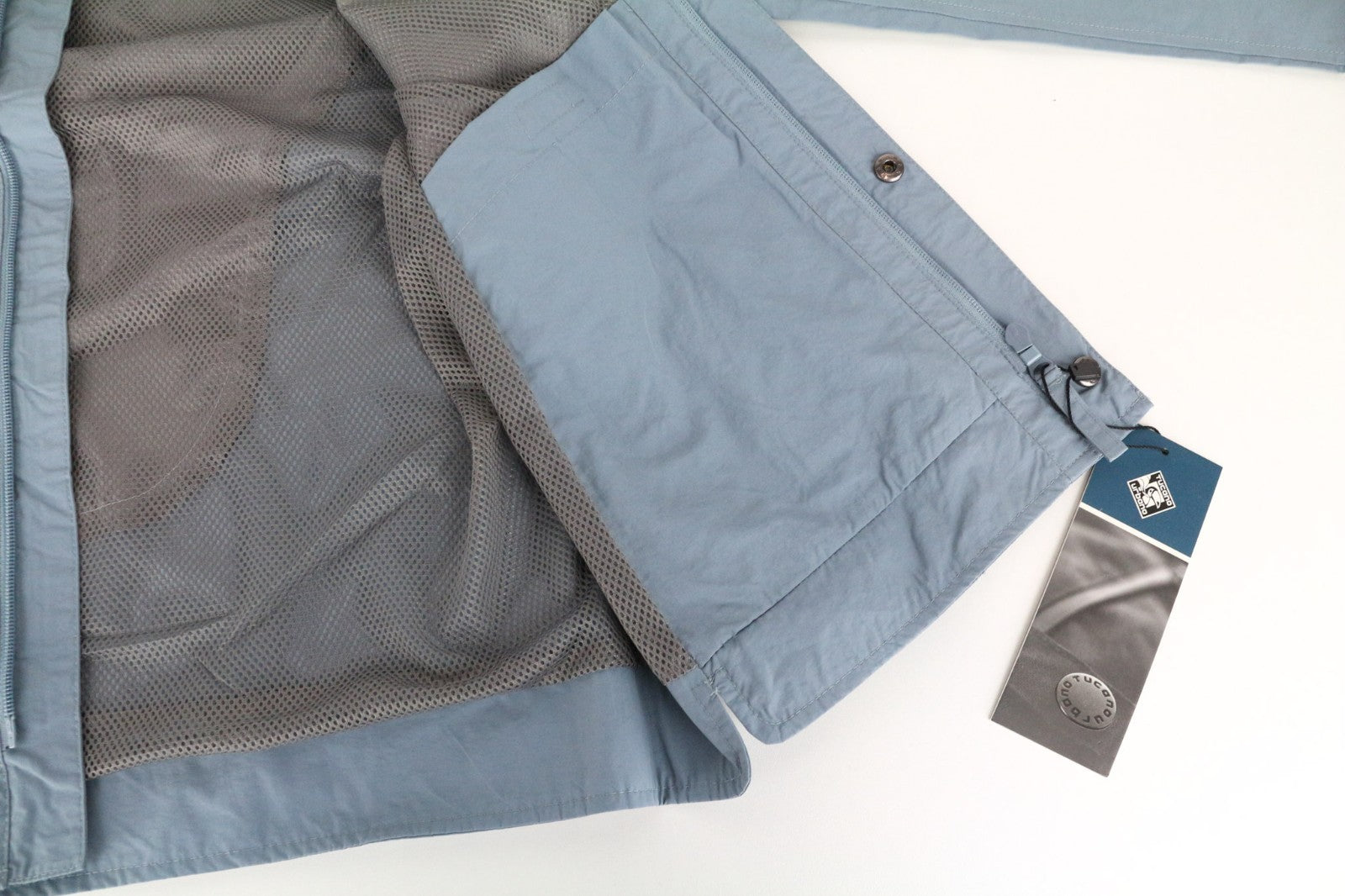 TUCANO URBANO Albertina Women Jacket M Grey Blue Windbreaker Back Pocket Moto