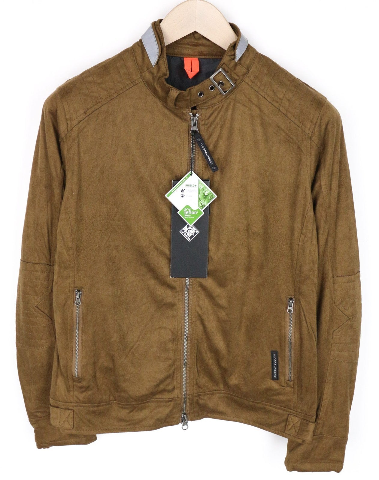 TUCANO URBANO Posiscion Women Jacket M Brown Water-Repellent Faux Suede Moto