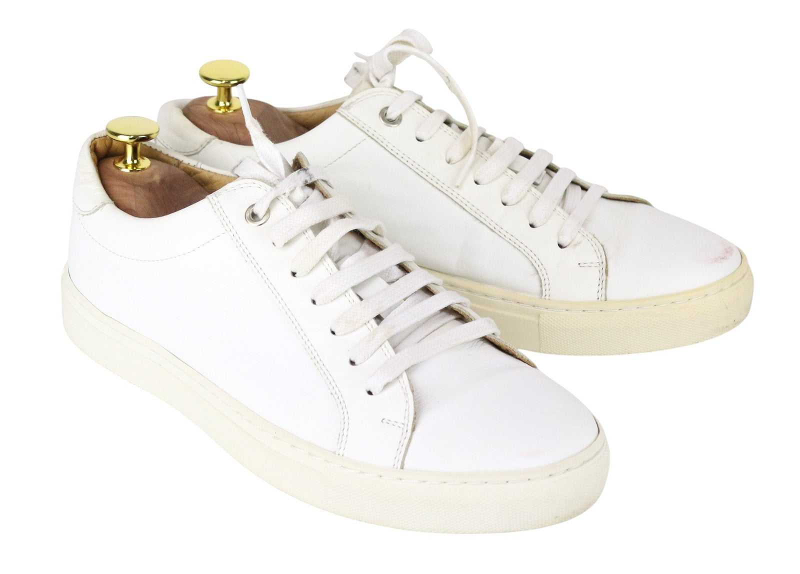 SUITSUPPLY Men Trainers EU39 White Genuine Leather Laced Leisure Casual Sneakers