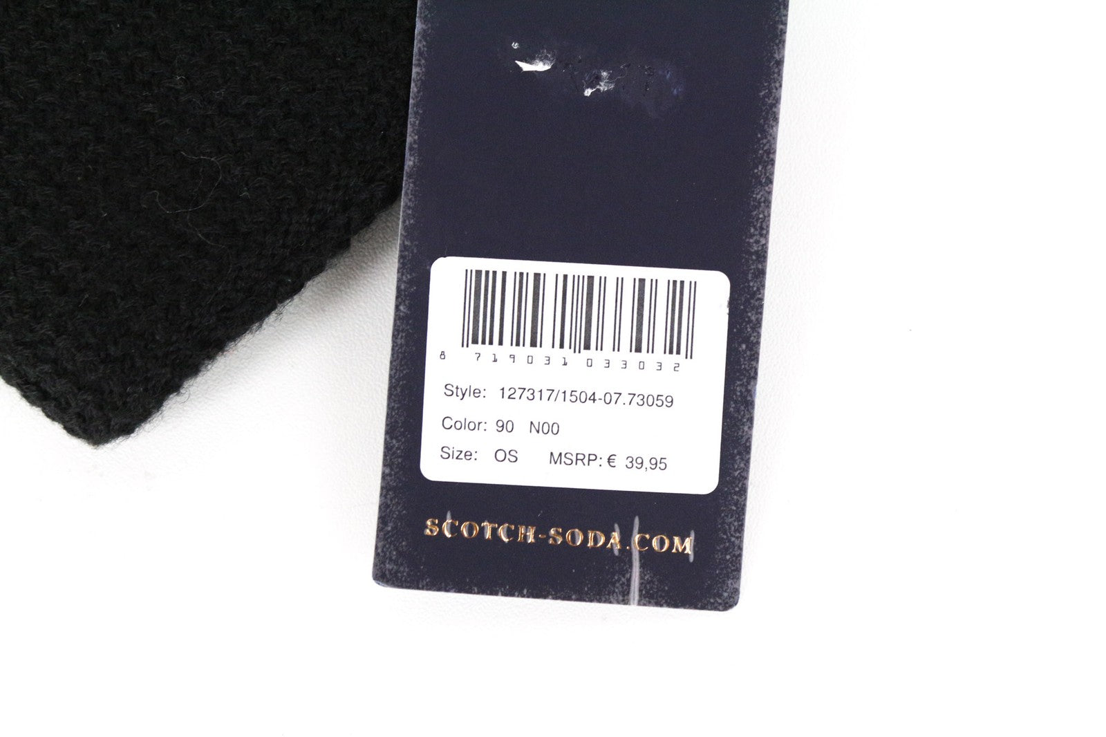SCOTCH & SODA Men Hat OS Black Wool Blend Knitted Logo Beanie