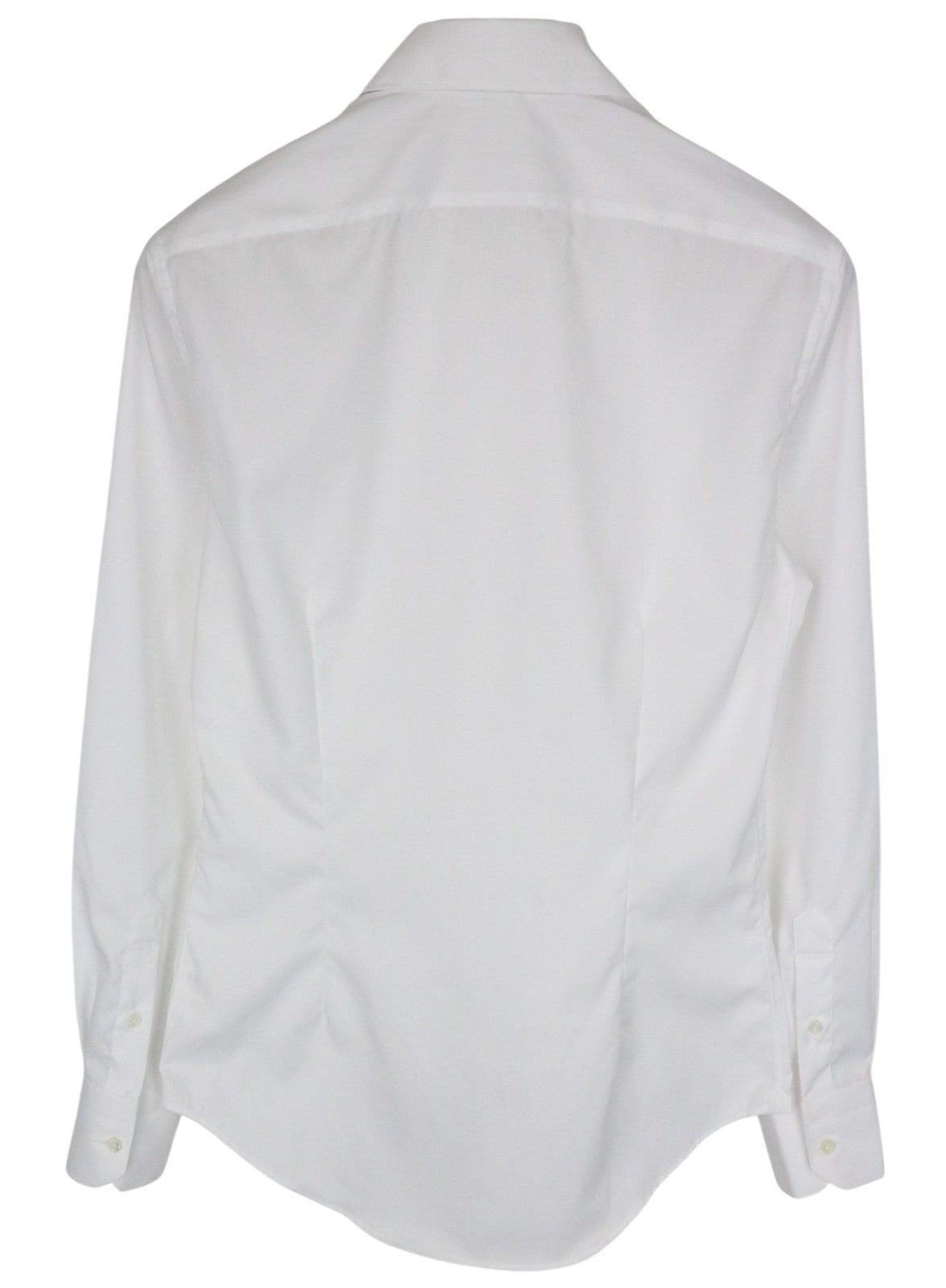 SUITSUPPLY Men Shirt XS Extra Slim White Pure Cotton Cutaway Long Sleeve