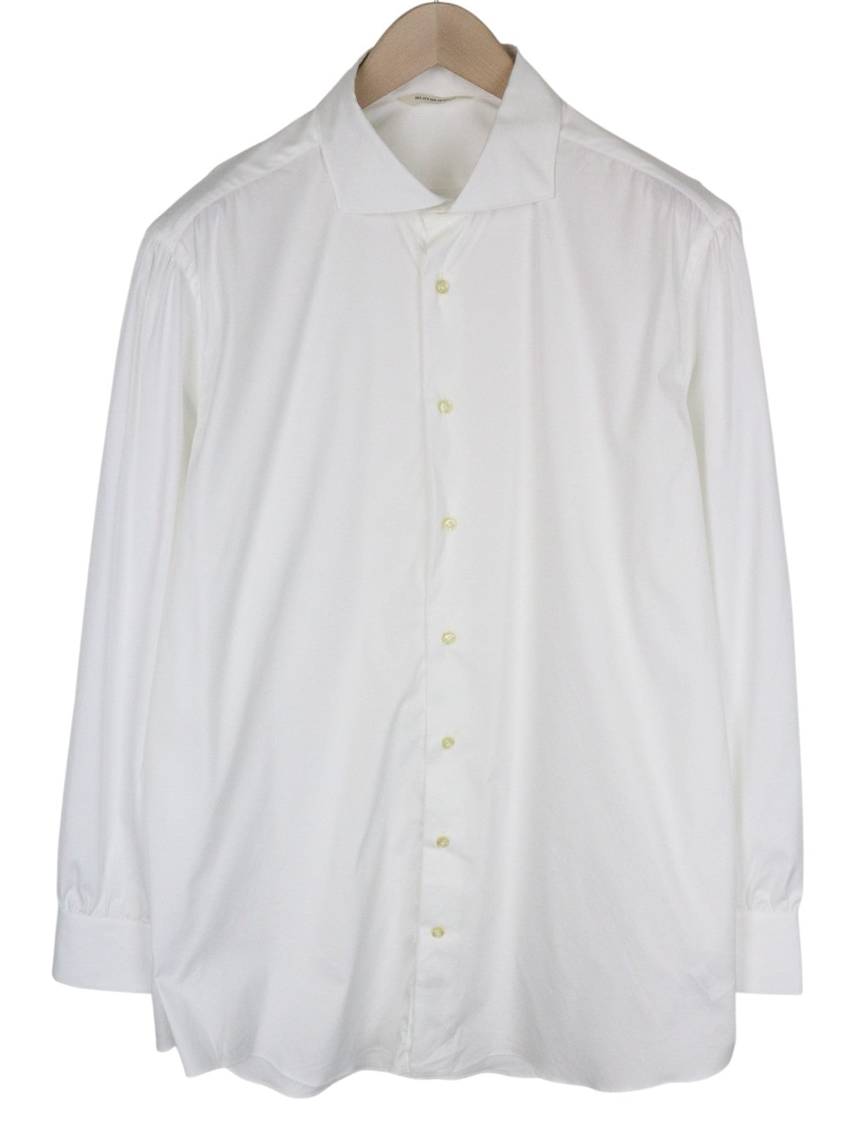 SUITSUPPLY Men Shirt 2XL Slim Cotton Blend Stretch White Long Sleeved