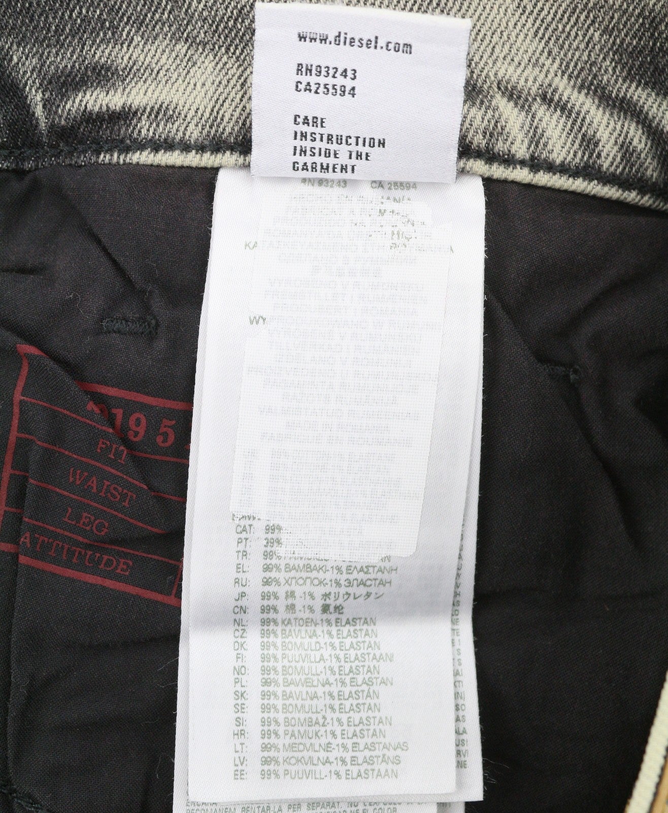 DIESEL 2019 D-Strukt 09H56 Men Jeans W34/L32 Grey Slim Leg Mid Waist RRP295