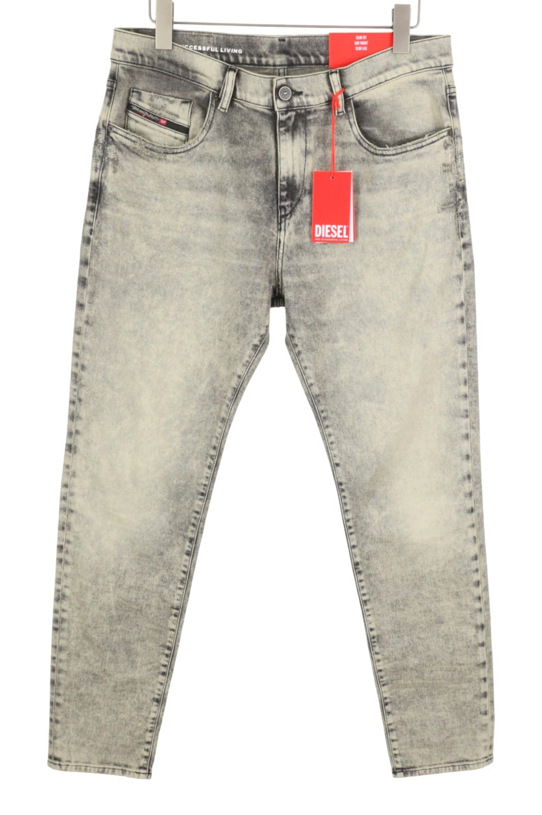 DIESEL 2019 D-Strukt 09H56 Men Jeans W34/L32 Grey Slim Leg Mid Waist RRP295
