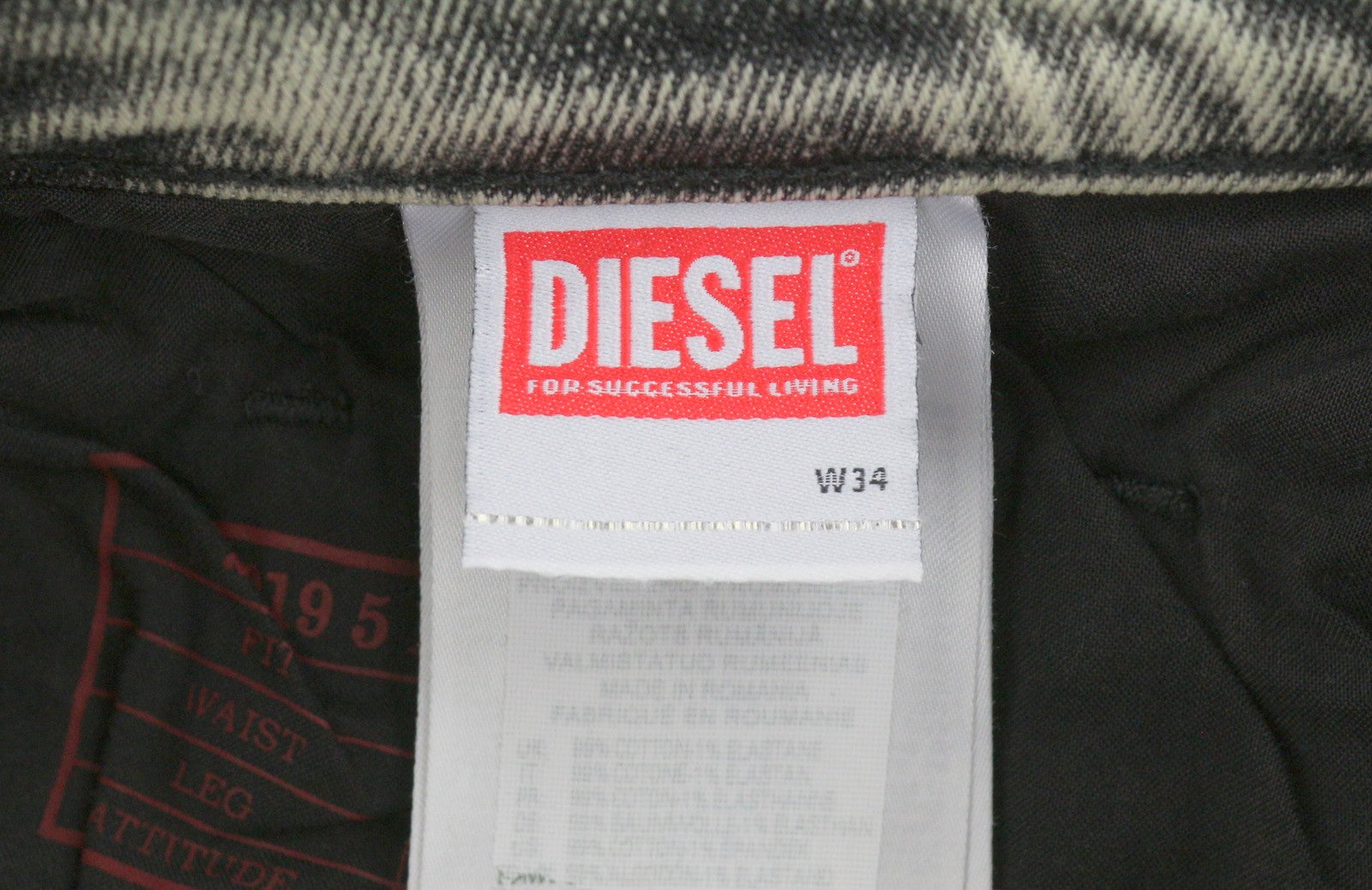 DIESEL 2019 D-Strukt 09H56 Men Jeans W34/L32 Grey Slim Leg Mid Waist RRP295