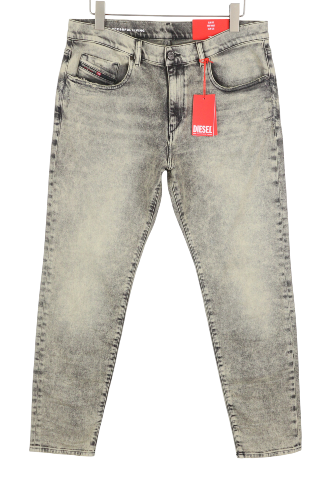 DIESEL 2019 D-Strukt 09H56 Men Jeans W36/L32 Grey Slim Fit Mid Waist RRP295