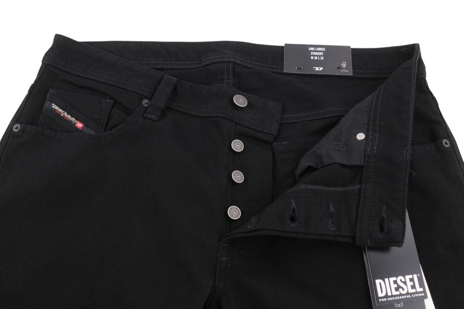 DIESEL 1985 Larkee R07R3 Men Jeans W36/L32 Regular Fit Straight Leg Mid Waist