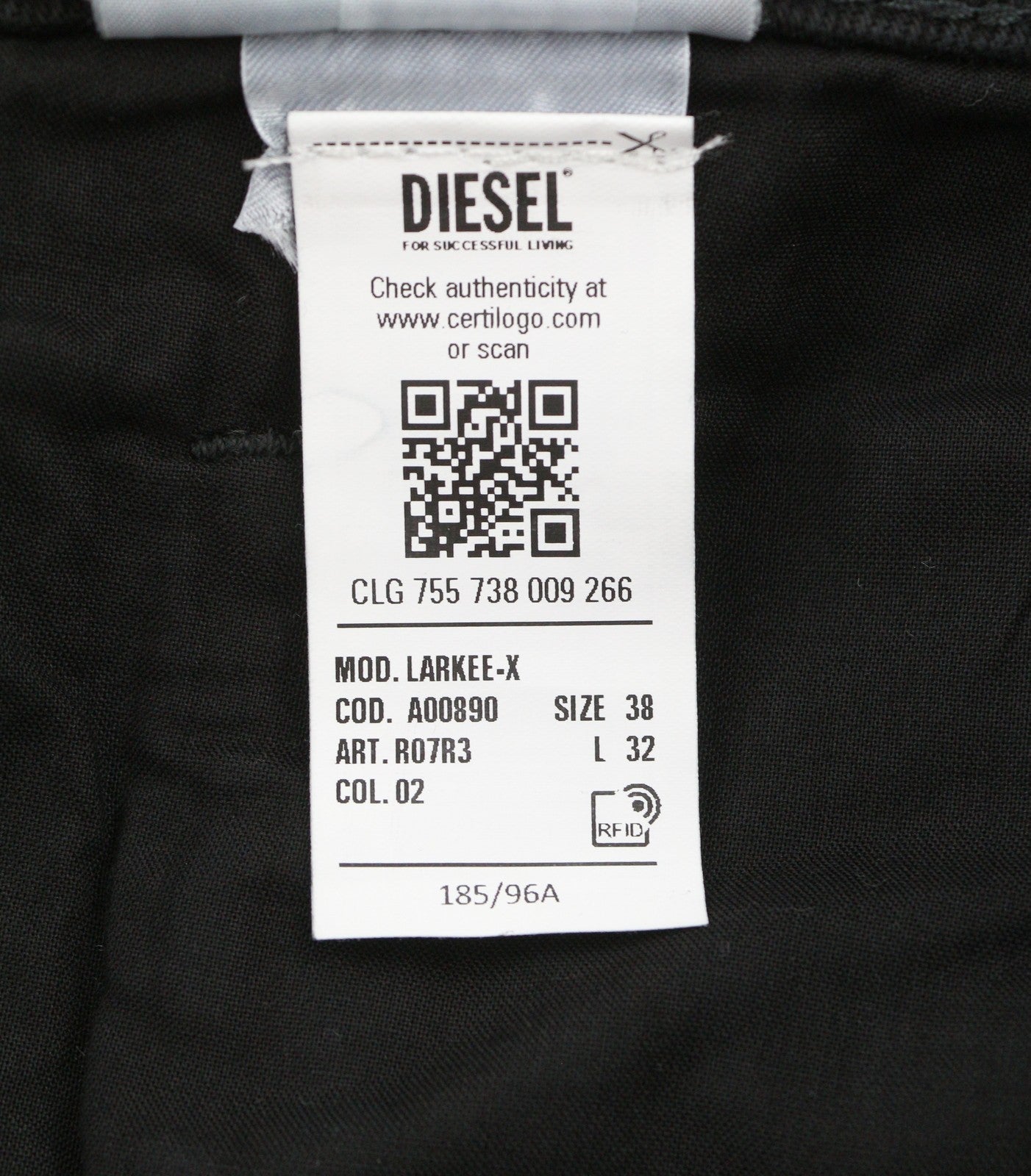 DIESEL 1985 Larkee R07R3 Men Jeans W38/L32 Regular Fit Straight Leg Mid Waist