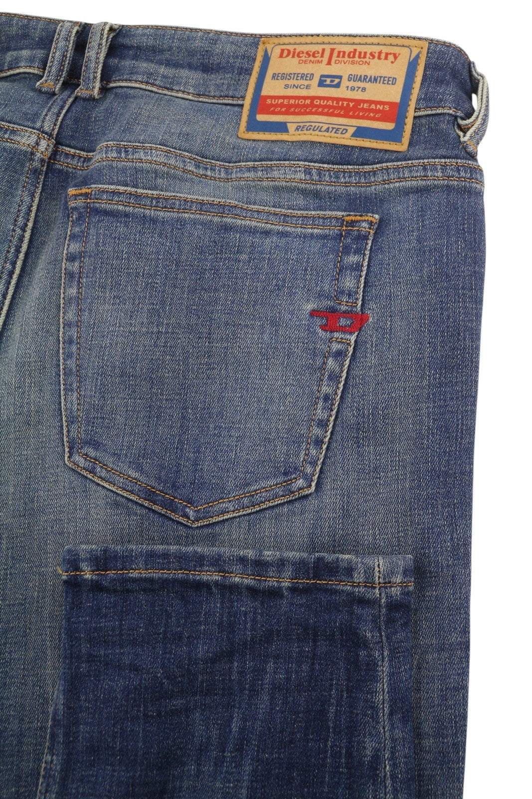 DIESEL 1979 Sleenker 09H67 Men Jeans W34/L32 Blue Faded Skinny Fit Low RRP195