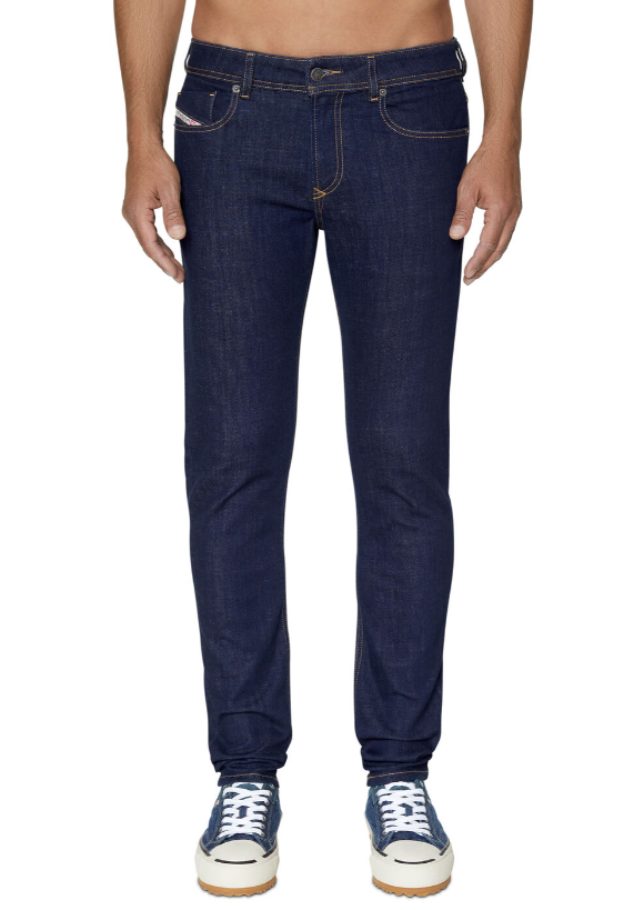 DIESEL 1979 Sleenker Z9C17 Men Jeans W32/L30 Dark Blue Skinny Fit Zip Fly