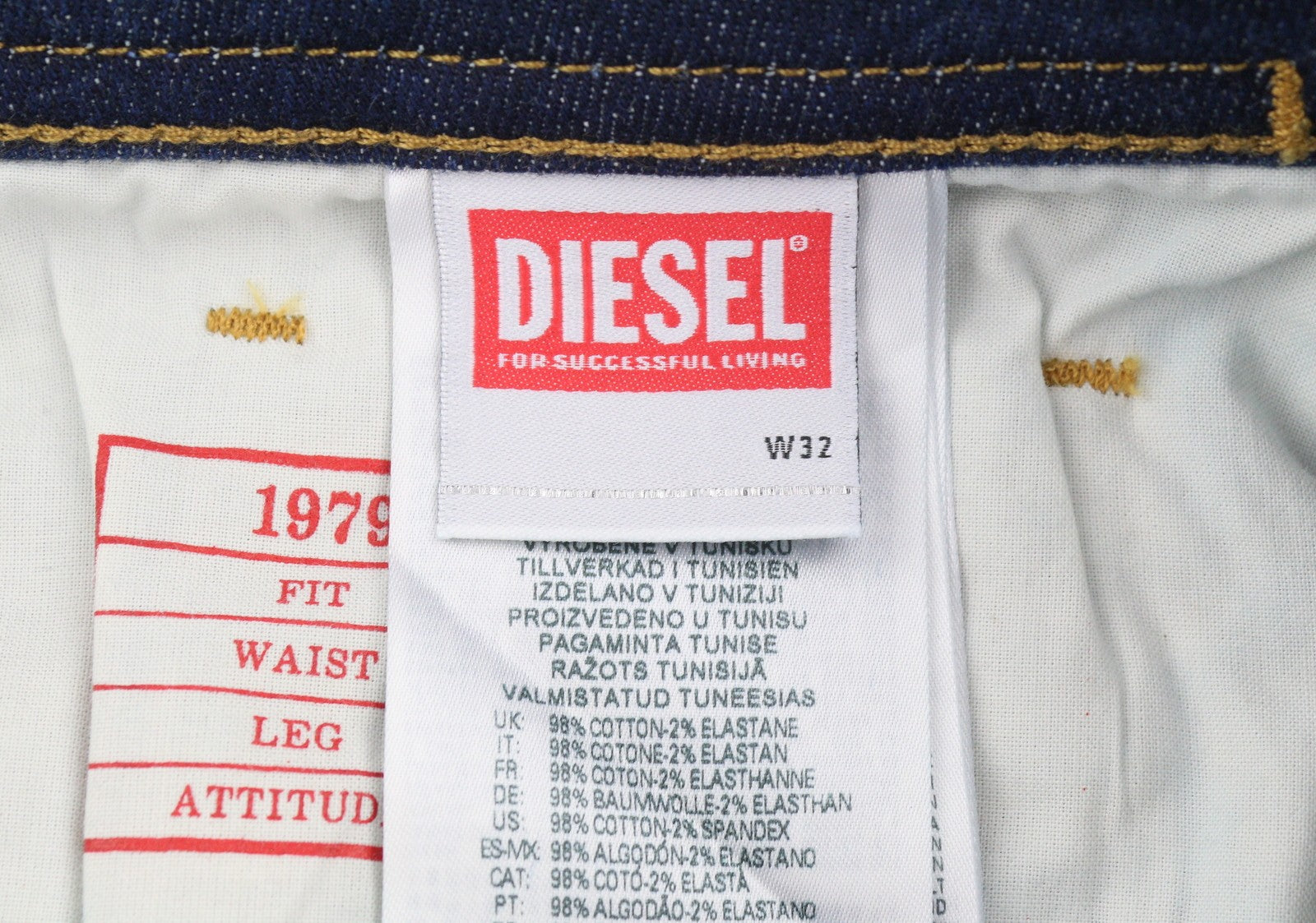 DIESEL 1979 Sleenker Z9C17 Men Jeans W32/L30 Dark Blue Skinny Fit Zip Fly