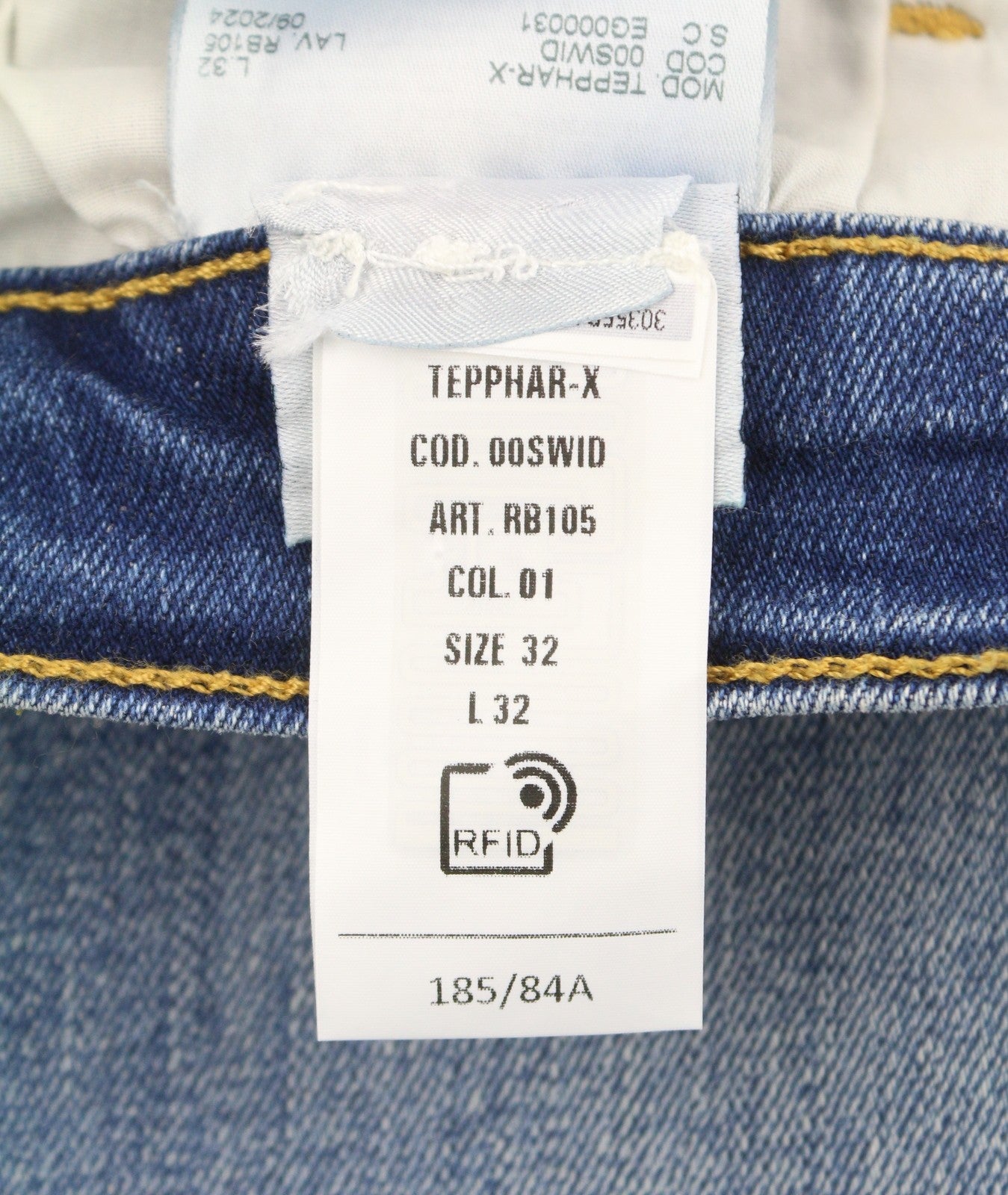 DIESEL Tepphar RB105 Men Jeans W32/L32 Blue Whiskers Faded Slim Fit RRP175
