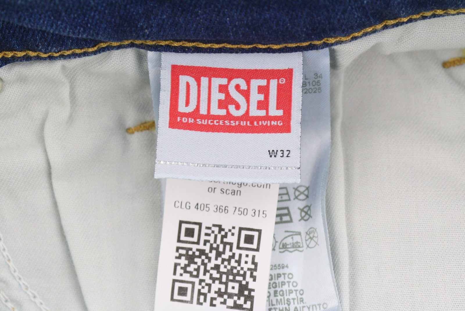 DIESEL Tepphar RB105 Men Jeans W32/L34 Blue Whiskers Faded Slim Fit RRP175