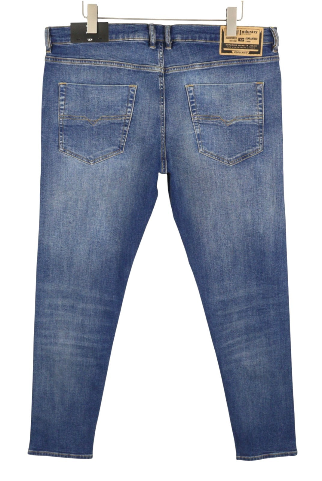 DIESEL Tepphar RB105 Men Jeans W38/L32 Blue Whiskers Faded Slim Fit RRP175