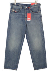 DIESEL 2001 D-Macro 0CLBB Men Jeans W32/L34 Blue Relaxed Wide Low Waist RRP195