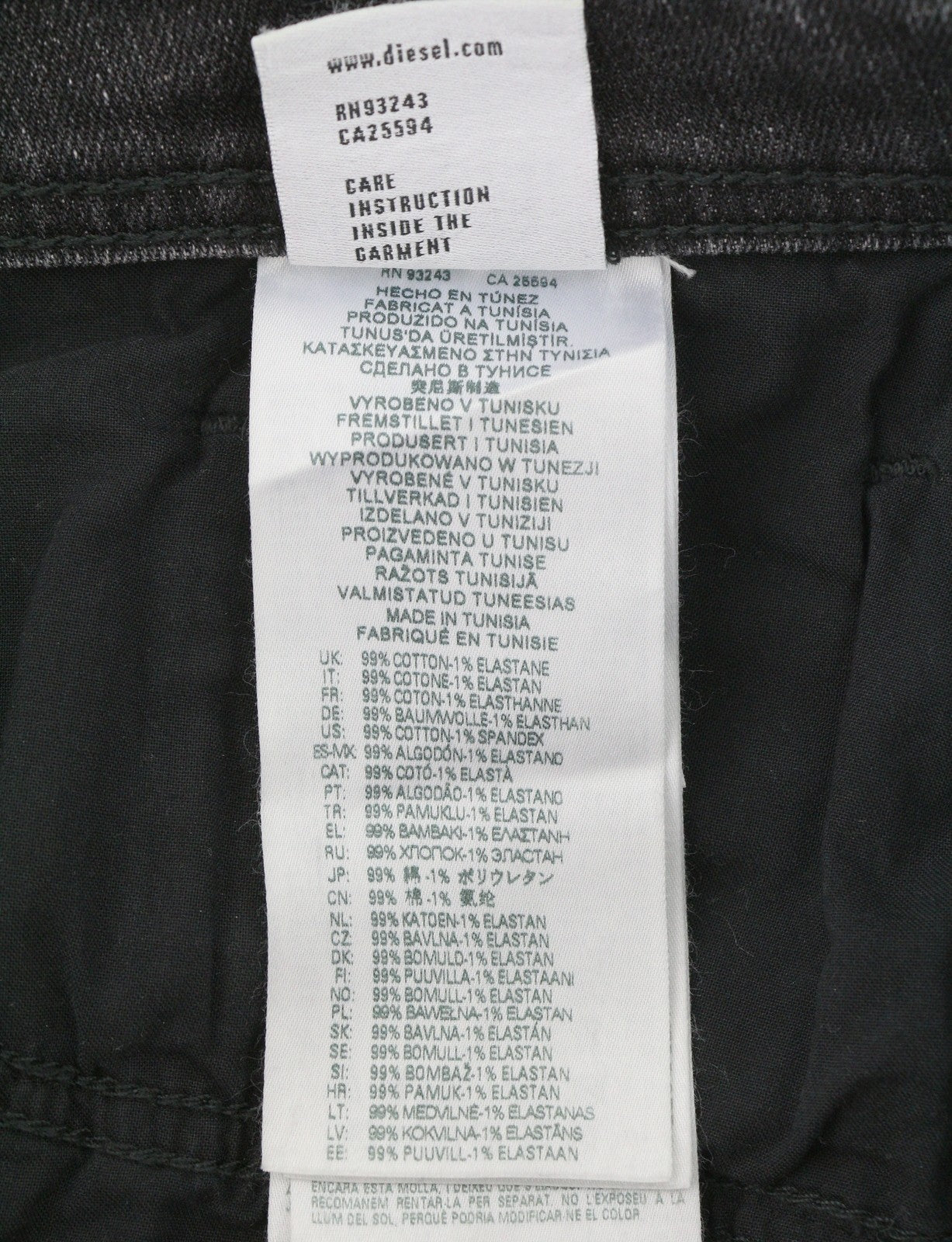 DIESEL 1985 Larkee 09H29 Men Jeans W32/L32 Black Whiskers Faded Regular Straight