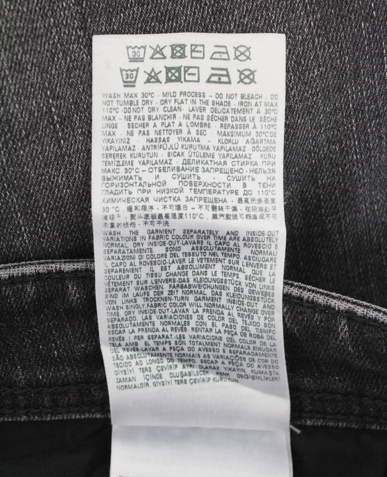 DIESEL 1985 Larkee 09H29 Men Jeans W32/L32 Black Whiskers Faded Regular Straight