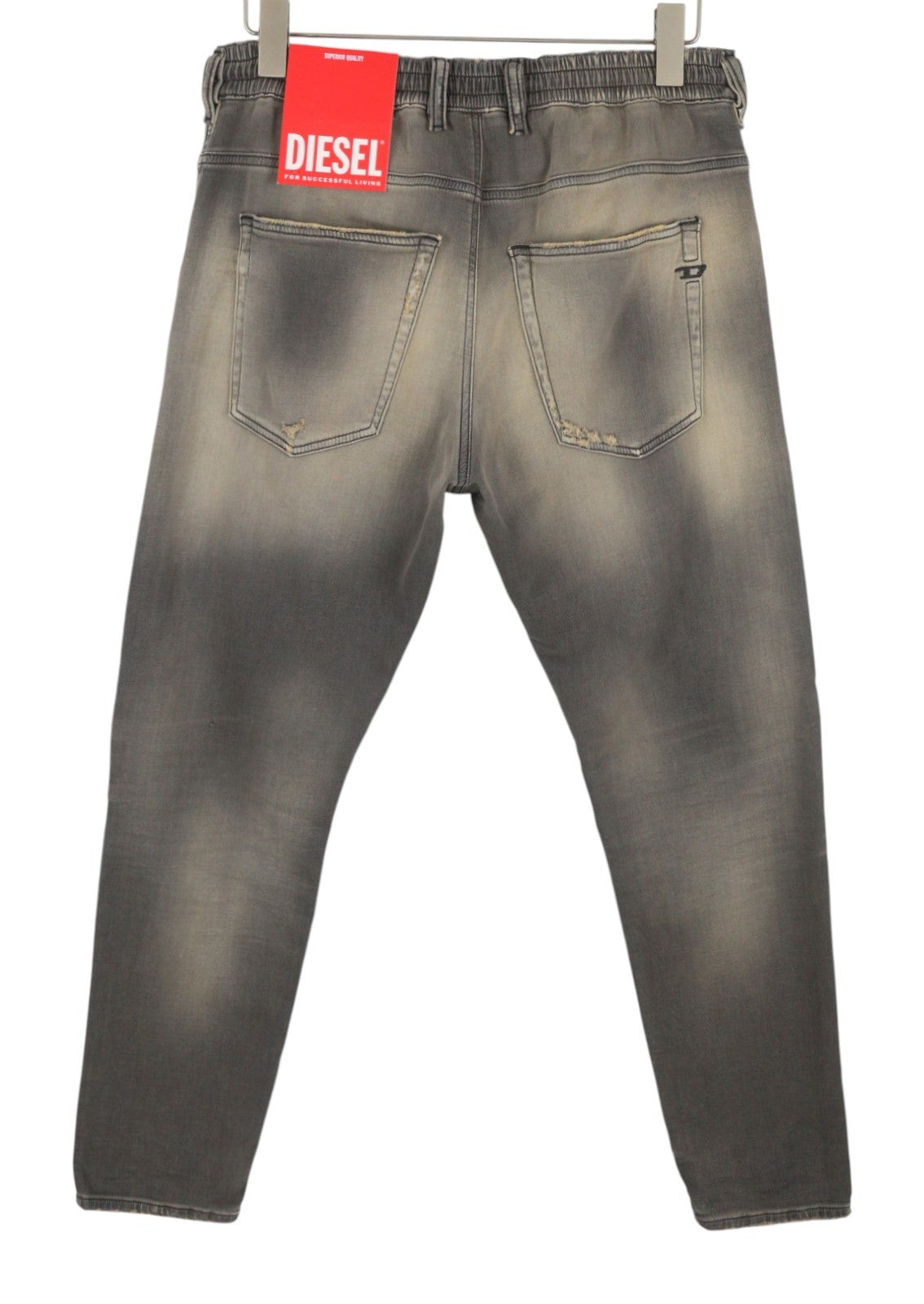 DIESEL 2032 D-Krooley-B Jogg 068PF Men Jeans W32 Grey Faded Distress RRP325