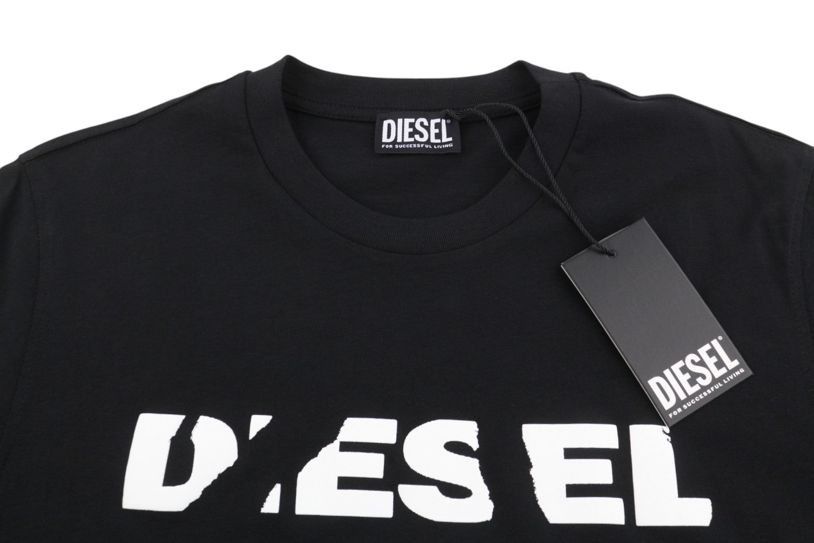 DIESEL T-Just 250232 Off Men T-Shirt M Black Crew Neck Tricot Short Sleeve