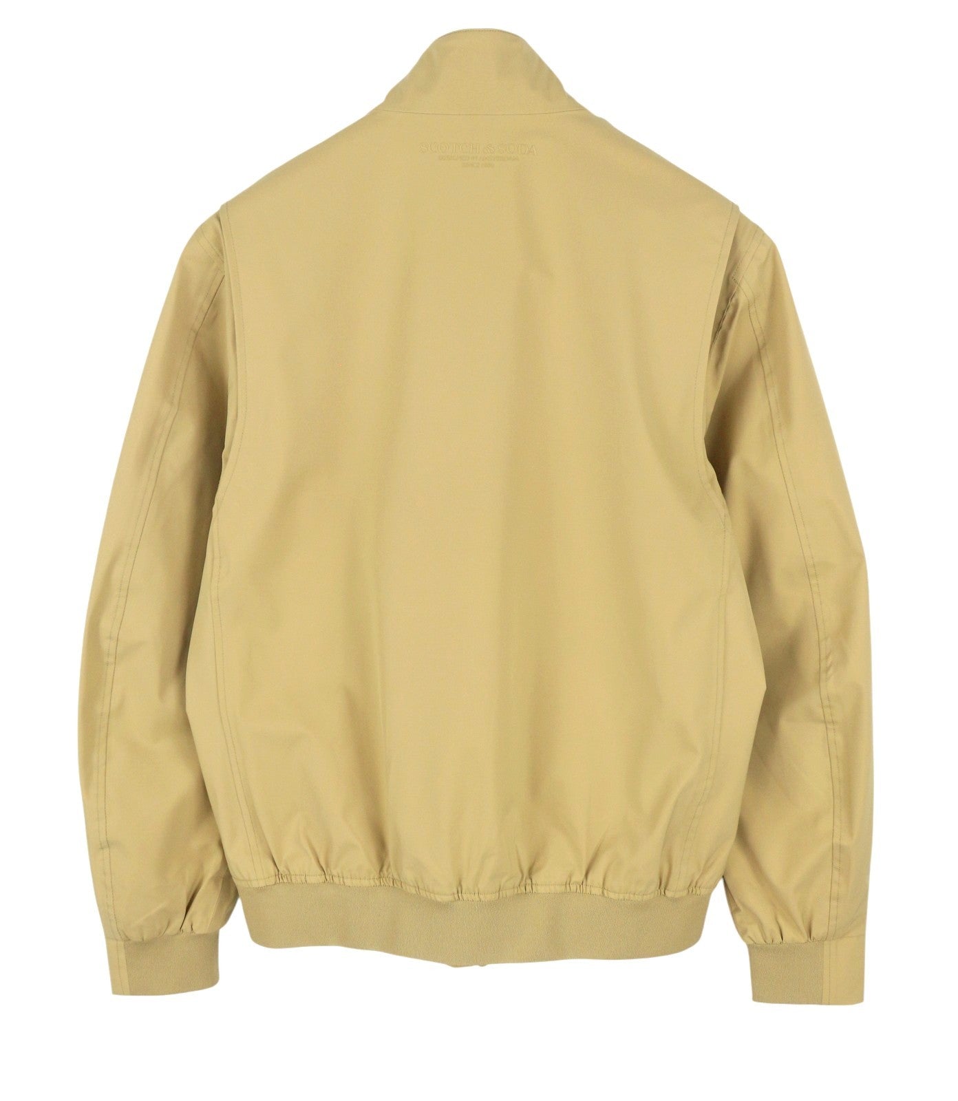 SCOTCH & SODA Men Jacket M Beige High Neck Full Zip Lightweight Bomber