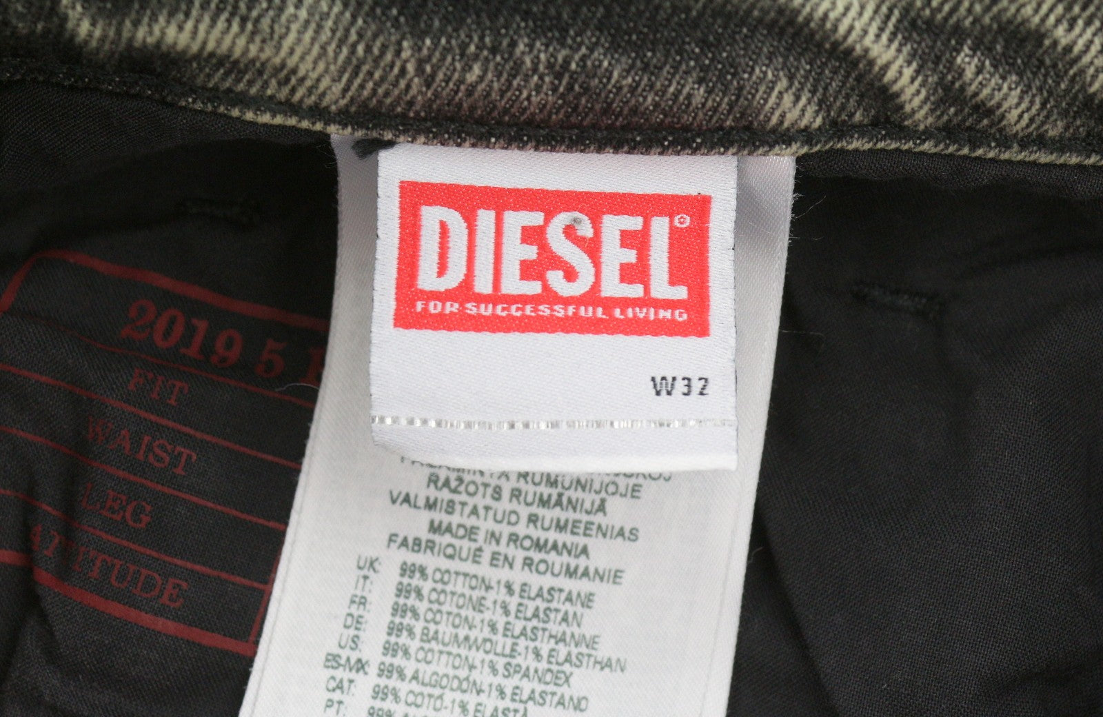 DIESEL 2019 D-Strukt 09H56 Men Jeans W32/L32 Grey Slim Fit Mid Waist RRP295