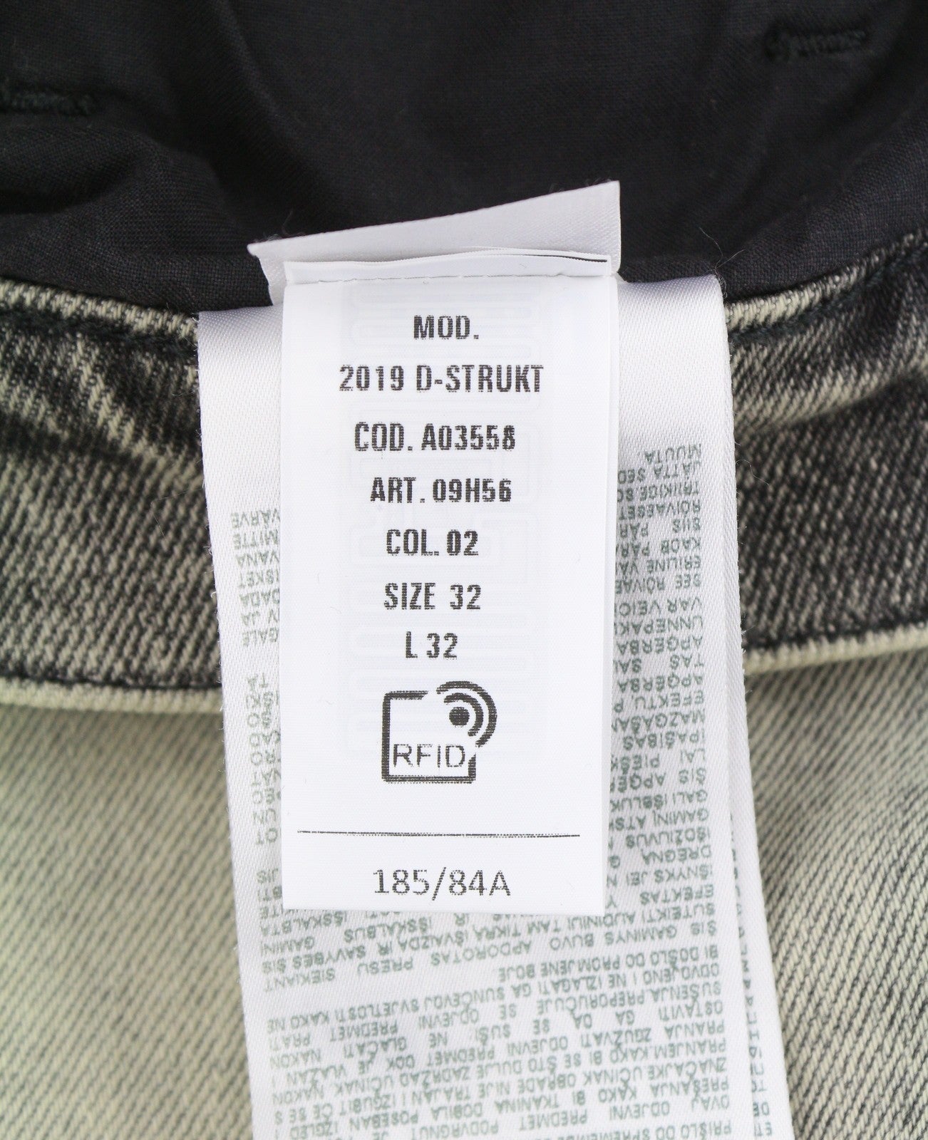 DIESEL 2019 D-Strukt 09H56 Men Jeans W32/L32 Grey Slim Fit Mid Waist RRP295