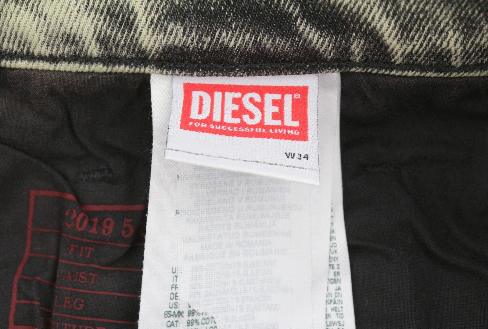 DIESEL 2019 D-Strukt 09H56 Men Jeans W34/L32 Grey Slim Fit Mid Waist RRP295