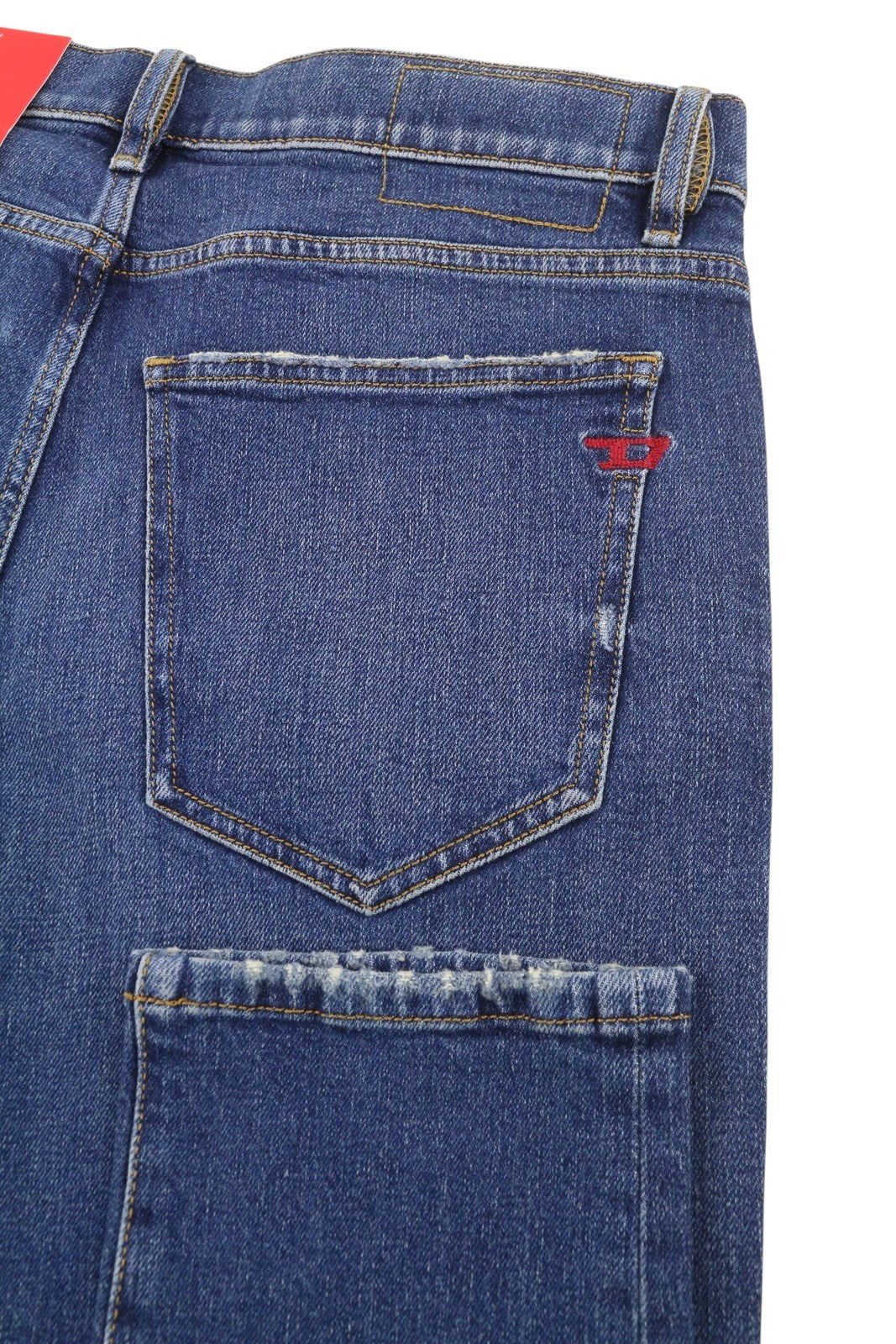 DIESEL 2019 D-Strukt 007L Men Jeans W36/L34 Blue Whiskers Faded Slim Fit RRP195