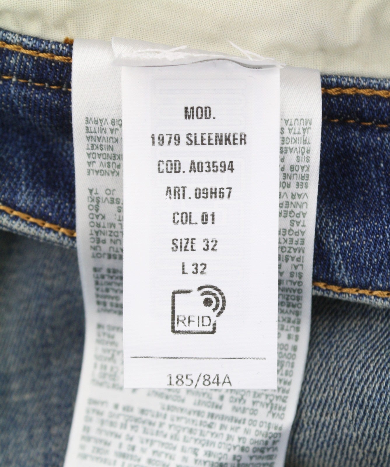DIESEL 1979 Sleenker 09H67 Men Jeans W32/L32 Blue Faded Skinny Fit Low RRP195