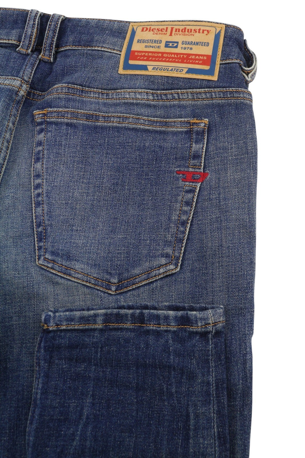 DIESEL 1979 Sleenker 09H67 Men Jeans W32/L32 Blue Faded Skinny Fit Low RRP195