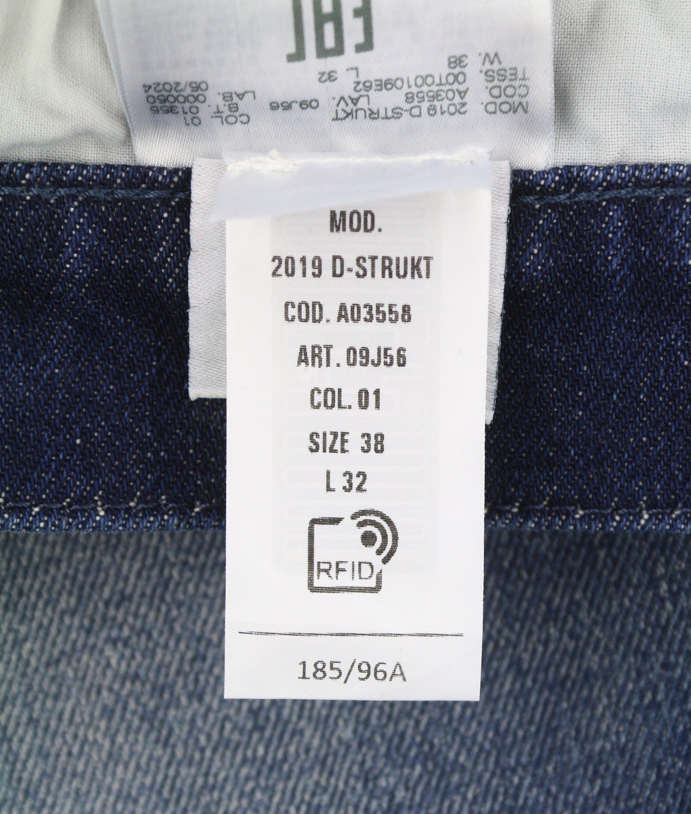DIESEL 2019 D-Strukt 09J56 Men Jeans W38/L32 Blue Whiskers Distress Slim RRP195
