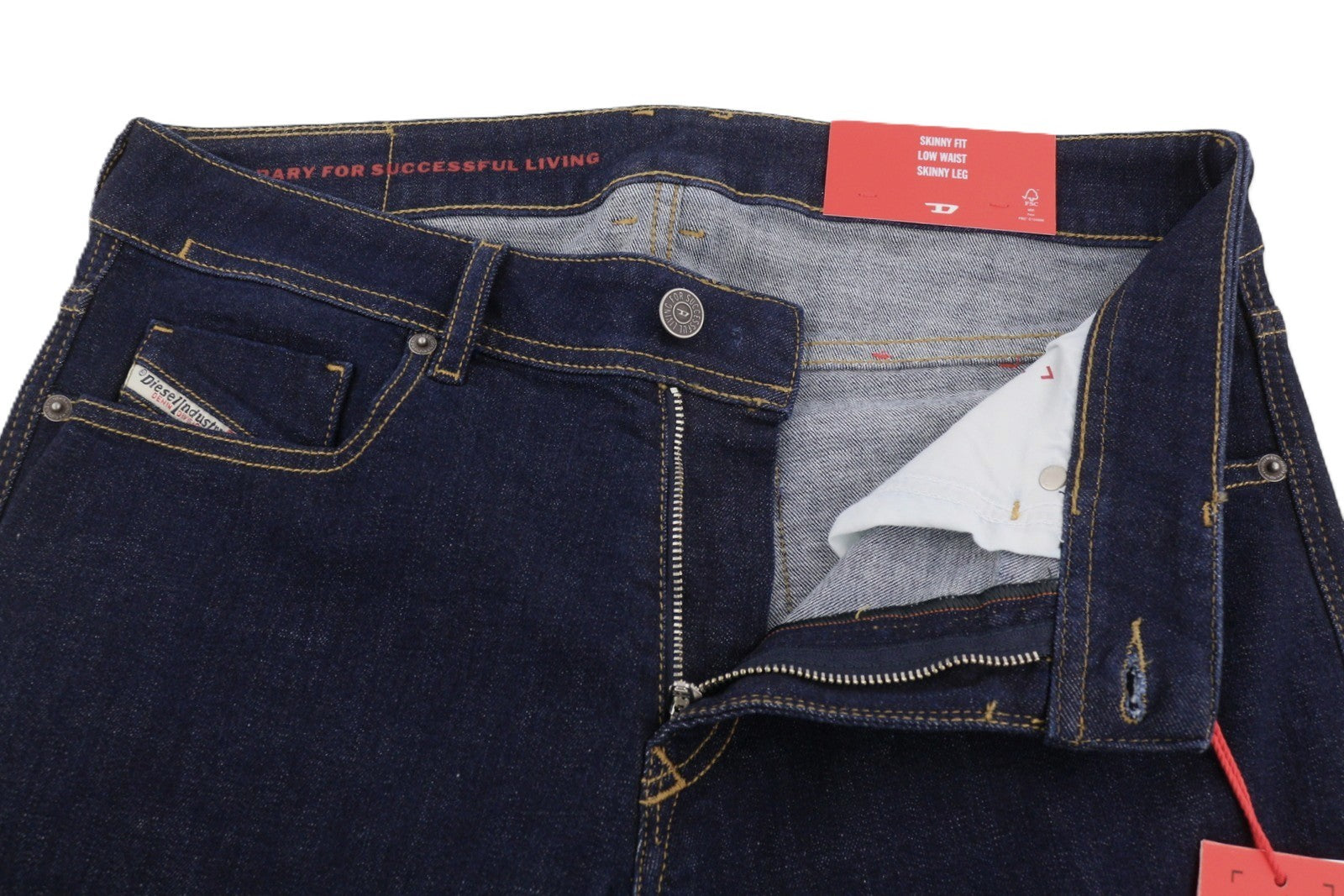 DIESEL 1979 Sleenker Z9C17 Men Jeans W32/L30 Dark Blue Skinny Fit Zipper