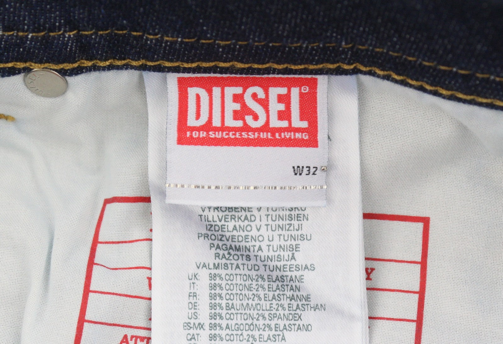 DIESEL 1979 Sleenker Z9C17 Men Jeans W32/L30 Dark Blue Skinny Fit Zipper