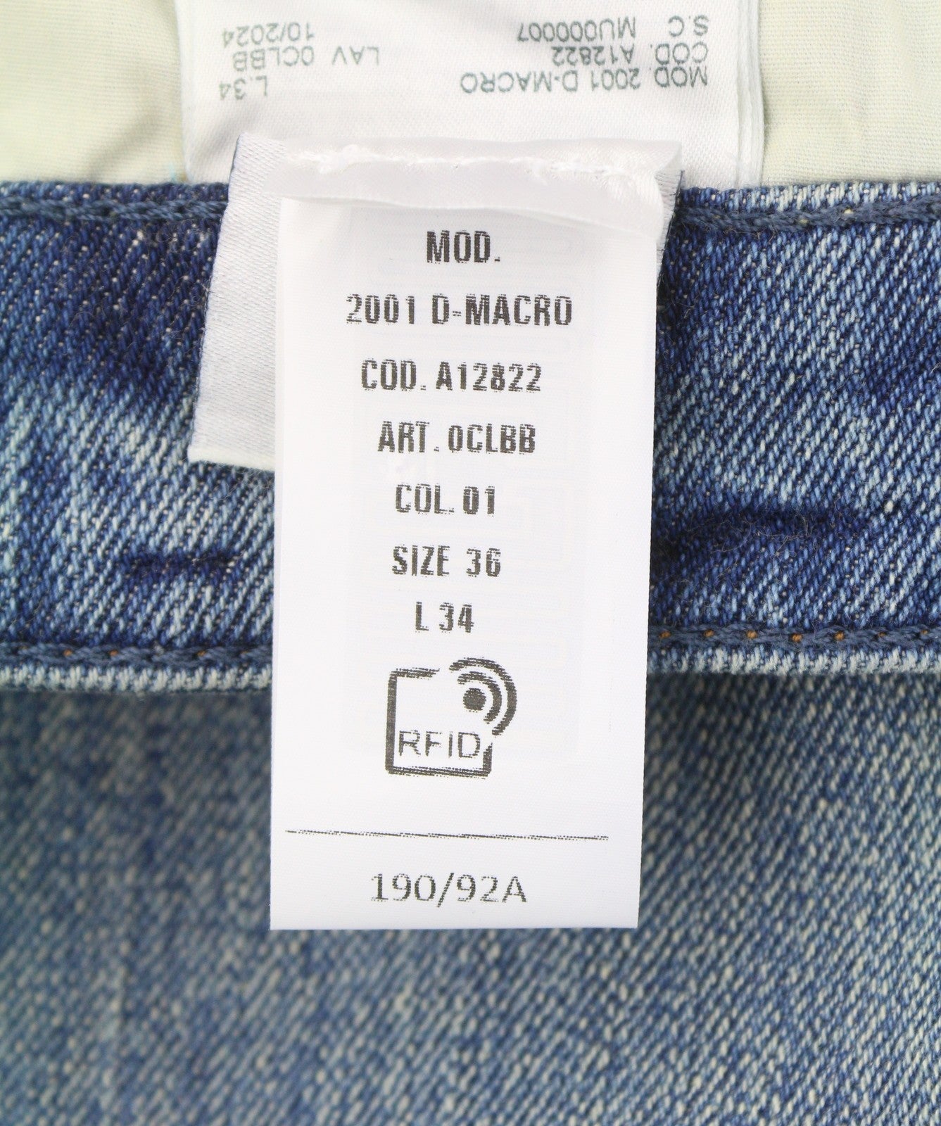 DIESEL 2001 D-Macro 0CLBB Men Jeans W36/L34 Blue Relaxed Fit Wide Leg Low RRP195