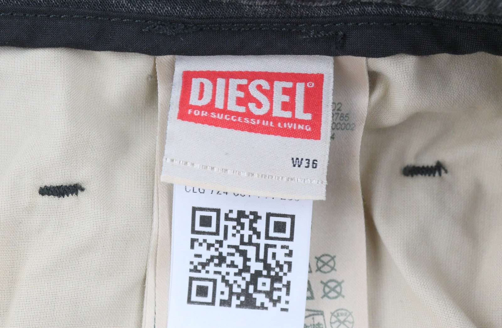 DIESEL 2032 D-Krooley-B Jogg 068PF Men Jeans W36 Grey Faded Distress RRP325