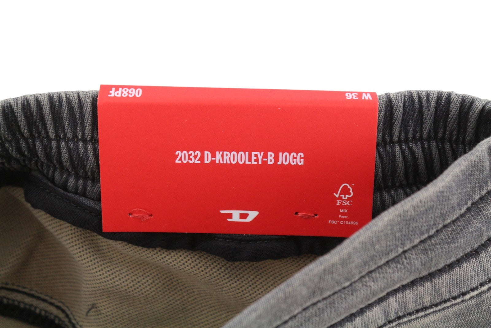 DIESEL 2032 D-Krooley-B Jogg 068PF Men Jeans W36 Grey Faded Distress RRP325