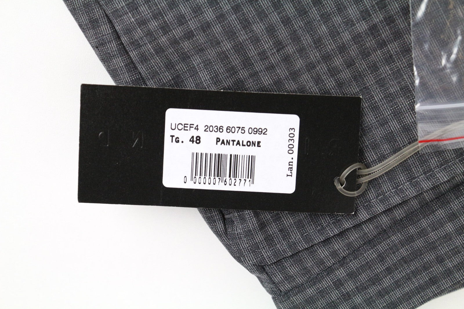 RICHMOND Men Trousers 48 W35 Grey Pure Wool Checked Pattern Pleated Front