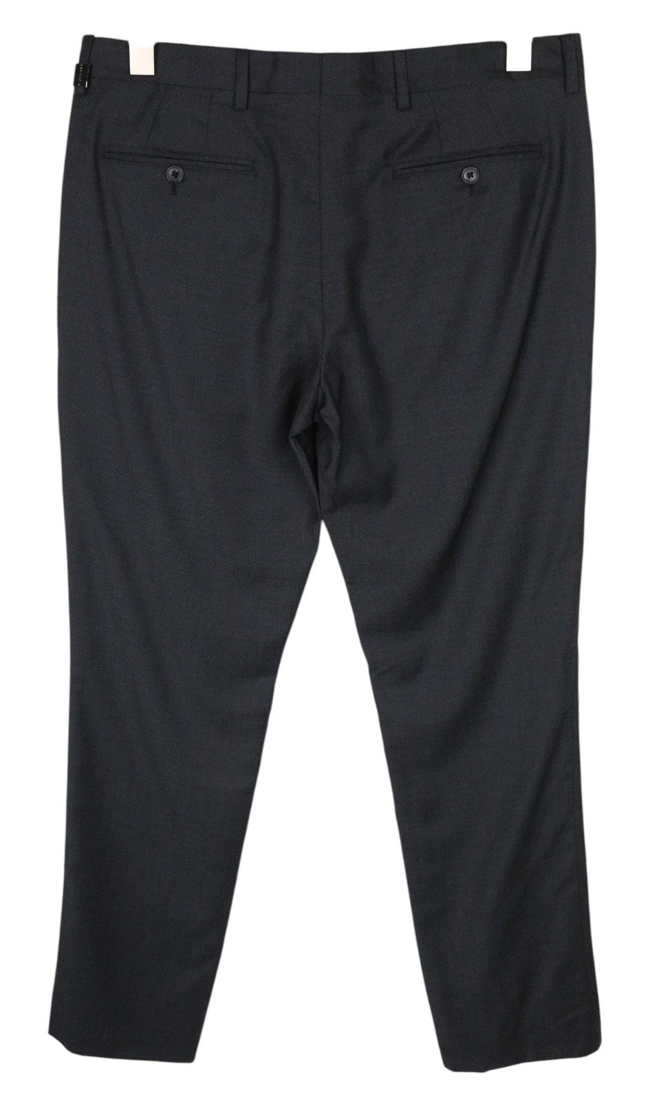 RICHMOND Men Trousers 48 W35 Dark Grey Pure Wool Pleated Front Formal
