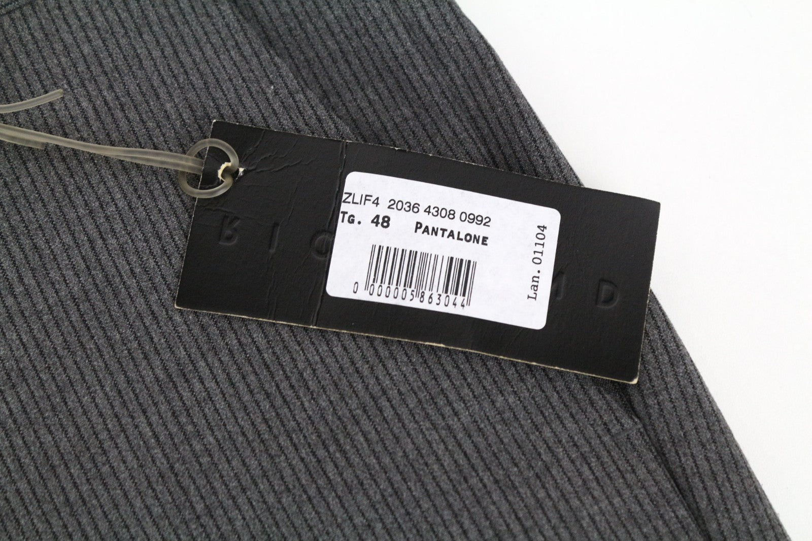 RICHMOND Men Trousers 48 W35 Grey Pure Wool Stripe Patterns Classic
